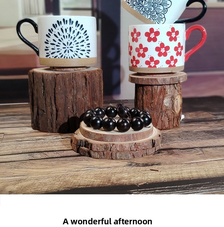Retro Style Ceramic Mug Featuring Beautiful Flowers Design, Perfect For Coffee And Tea Lovers