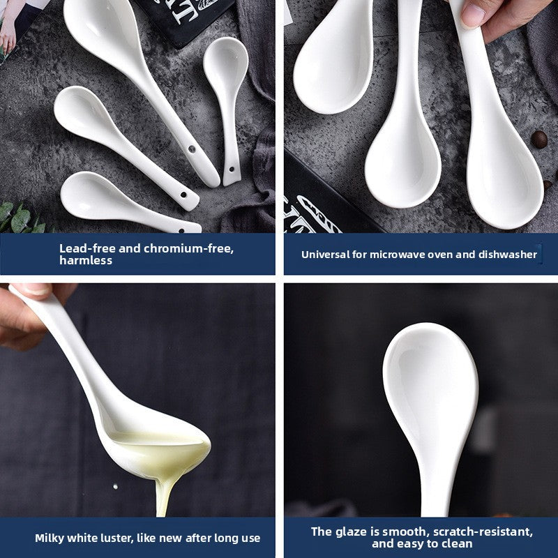 Ceramics Tableware Spoon For Kitchen And Drinking Utensils
