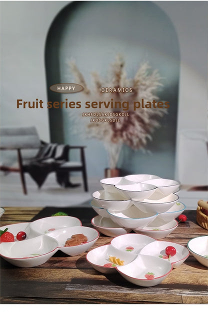 Ceramics Fruit Tableware Plate, Elegant Design For Kitchen And Dining Use