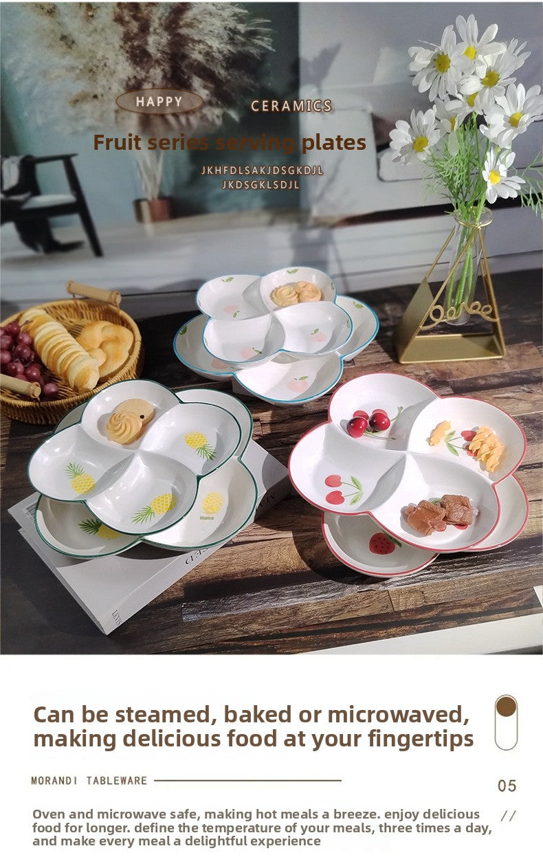 Ceramics Fruit Tableware Plate, Elegant Design For Kitchen And Dining Use