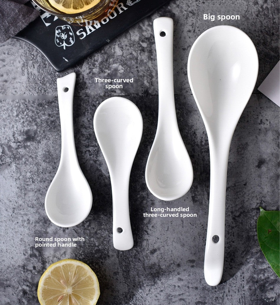 Ceramics Tableware Spoon For Kitchen And Drinking Utensils