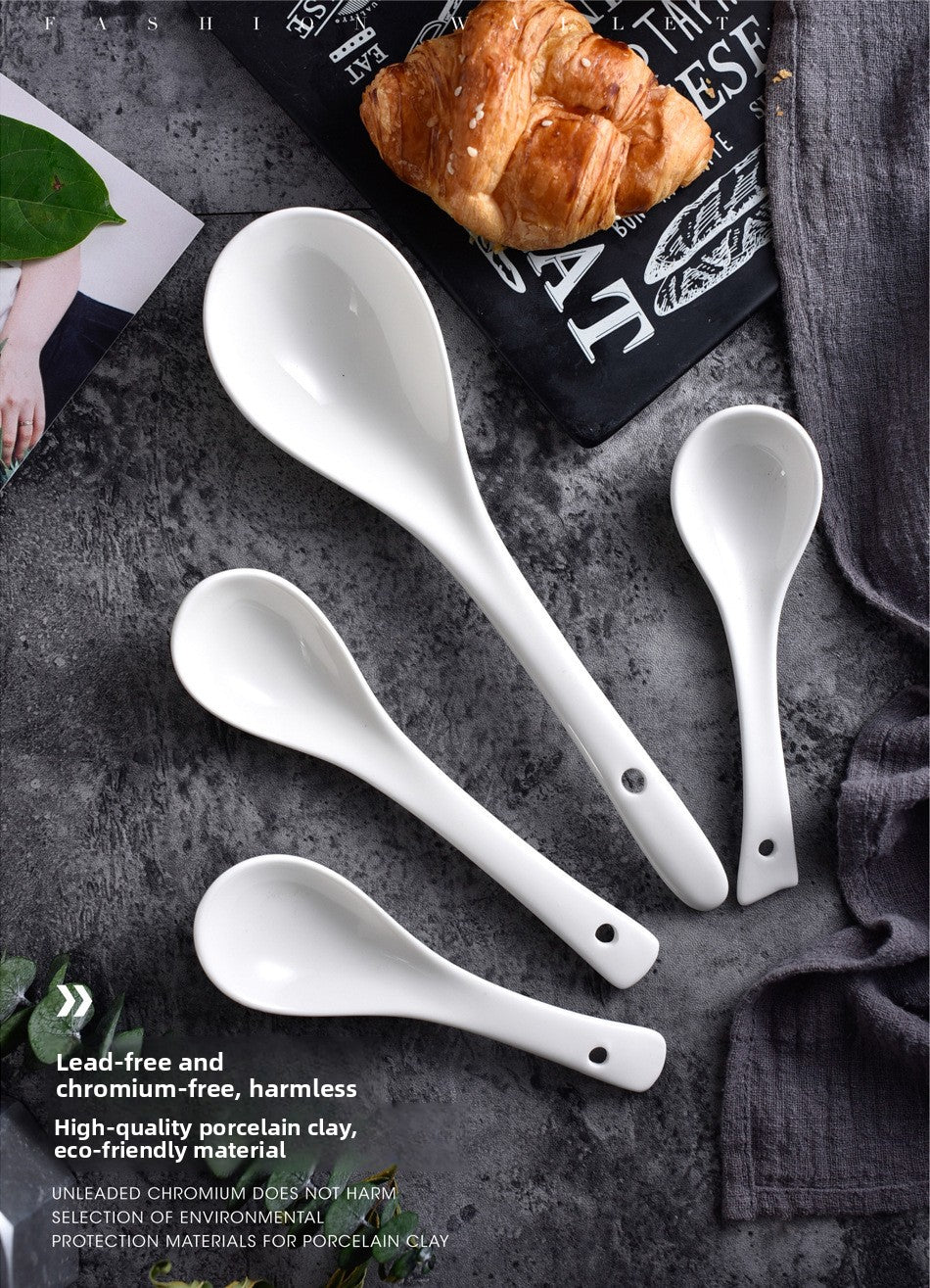 Ceramics Tableware Spoon For Kitchen And Drinking Utensils