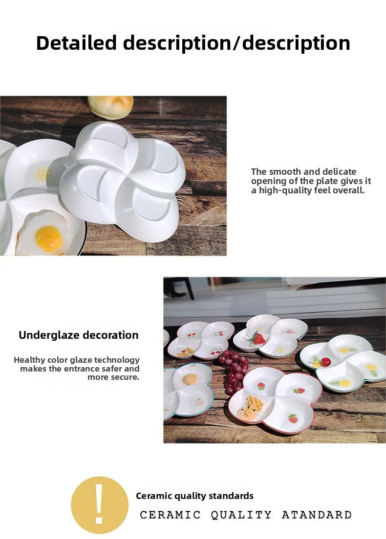Ceramics Fruit Tableware Plate, Elegant Design For Kitchen And Dining Use
