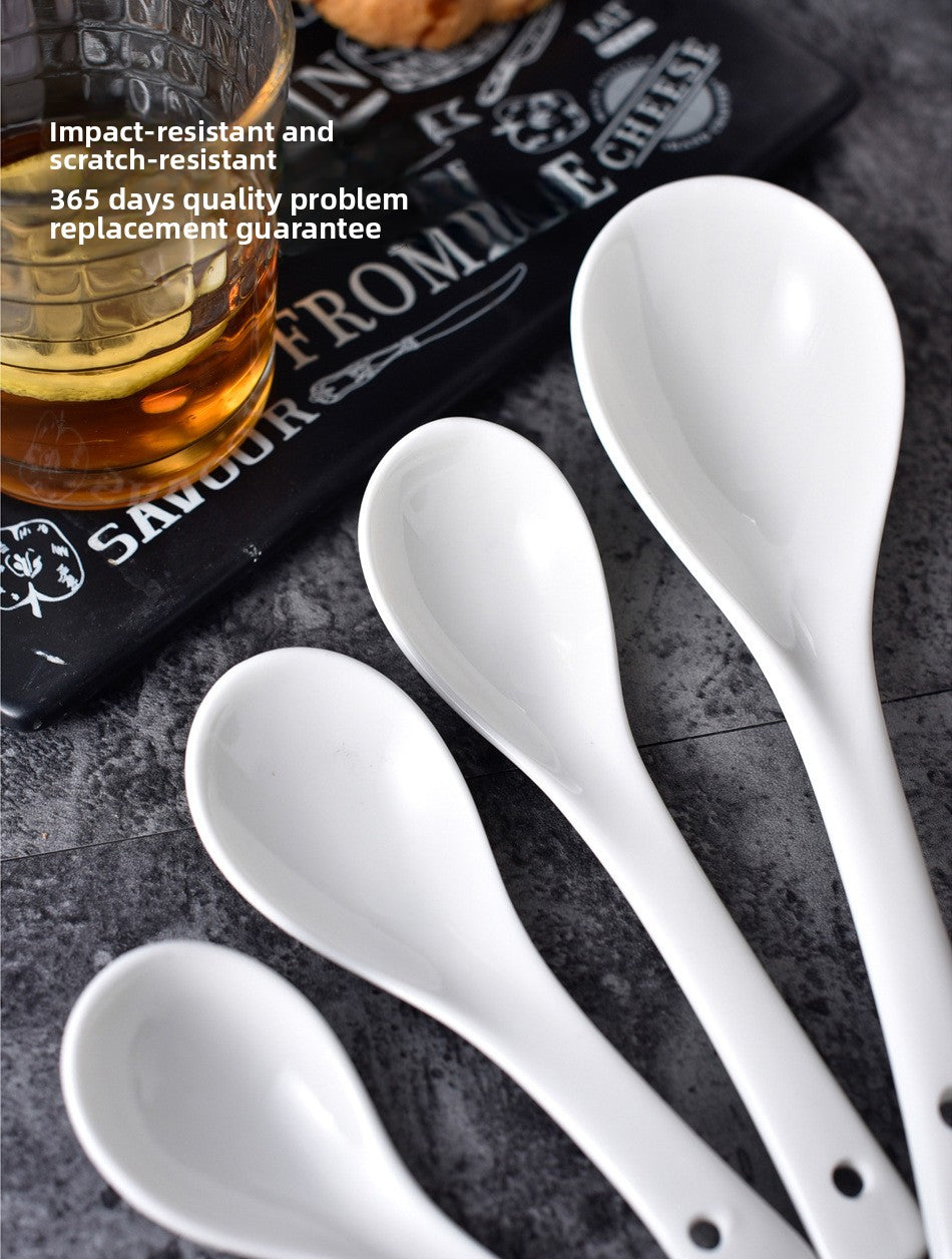 Ceramics Tableware Spoon For Kitchen And Drinking Utensils
