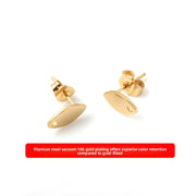 18K Gold Titanium Steel Stud Earrings, Single Piece