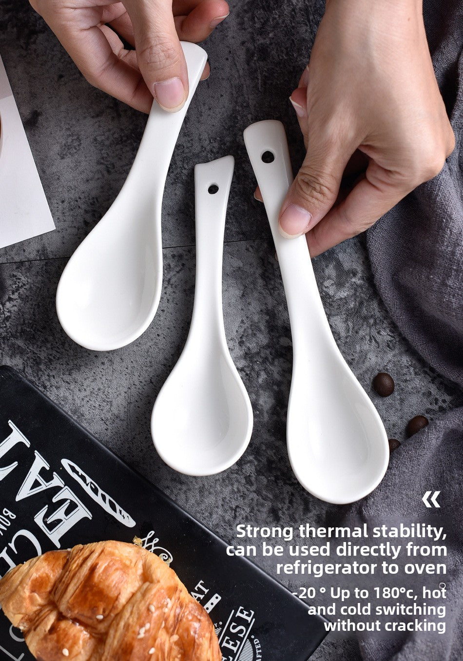 Ceramics Tableware Spoon For Kitchen And Drinking Utensils