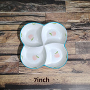 7inch Peach Four-Grid Plate