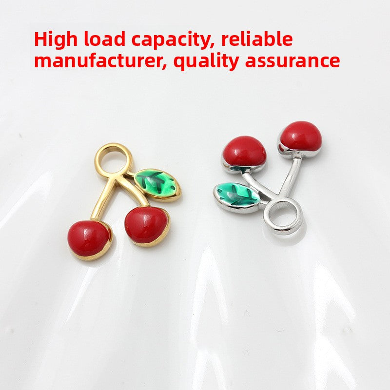Sweet Style Jewelry Accessories Featuring Fruit Pattern In Golden Titanium Steel
