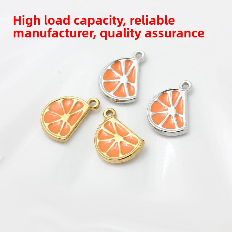 Sweet Style Jewelry Accessories Featuring Fruit Pattern In Golden Titanium Steel