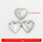 Titanium Steel Flower Heart-shaped Box, 1 Piece