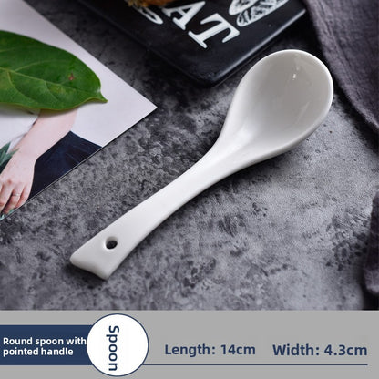 Ceramics Tableware Spoon For Kitchen And Drinking Utensils