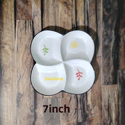 7inch Sunshine and Grass Four-Grid Plate