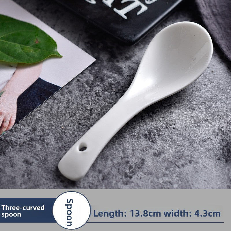 Ceramics Tableware Spoon For Kitchen And Drinking Utensils