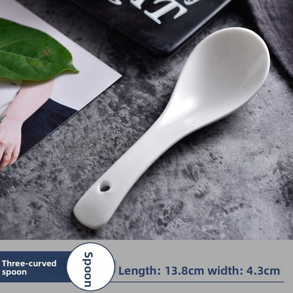 Ceramics Tableware Spoon For Kitchen And Drinking Utensils