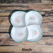 9inch Peach Four-Grid Plate