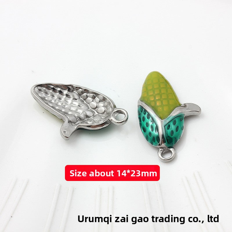Sweet Style Jewelry Accessories Featuring Fruit Pattern In Golden Titanium Steel