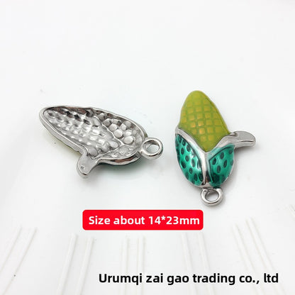 Sweet Style Jewelry Accessories Featuring Fruit Pattern In Golden Titanium Steel