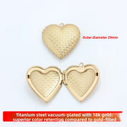 Titanium Steel 18K Gold Plaid Heart-shaped Box, 1 Piece