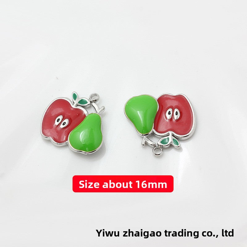 Sweet Style Jewelry Accessories Featuring Fruit Pattern In Golden Titanium Steel