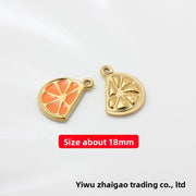 Titanium Steel Plated with 18K Gold Lemon, 1 Piece
