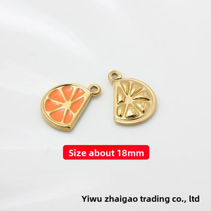 Sweet Style Jewelry Accessories Featuring Fruit Pattern In Golden Titanium Steel