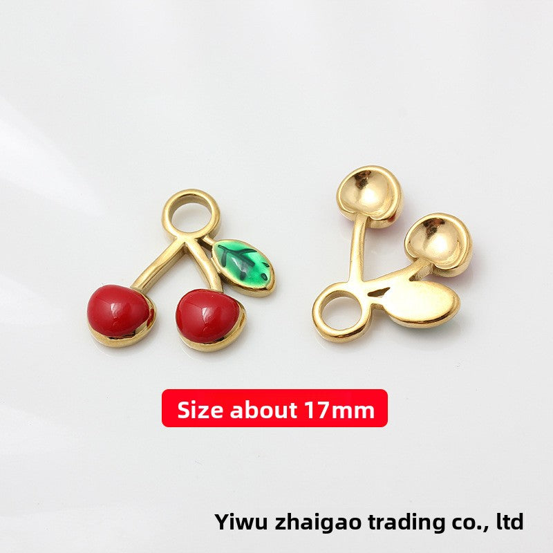 Sweet Style Jewelry Accessories Featuring Fruit Pattern In Golden Titanium Steel