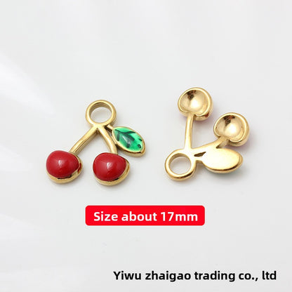 Sweet Style Jewelry Accessories Featuring Fruit Pattern In Golden Titanium Steel