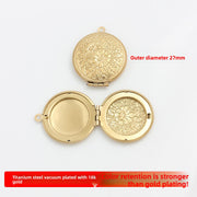 Titanium Steel 18K Gold Peony Round Box, 1 Piece