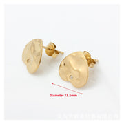 Titanium Steel Plated 18K Gold Peach Heart Stud Earrings, 1 Piece