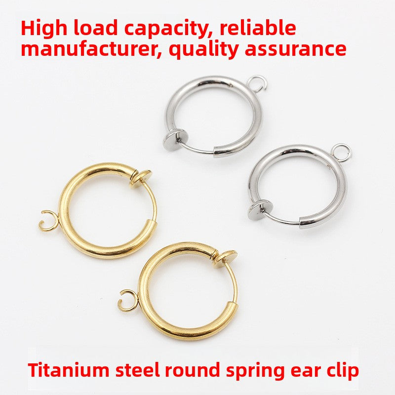 Round Love Charms Jewelry Accessories In Steel Color, Titanium Steel With PVD Coated Gold Plating Process