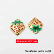 18K Gold Plated Titanium Steel Strawberry, 1 Piece