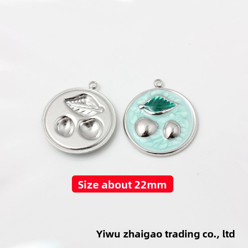 Sweet Style Jewelry Accessories Featuring Fruit Pattern In Golden Titanium Steel