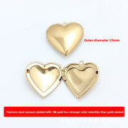 Titanium Steel 18K Gold Smooth Heart-shaped Box, 1 Piece