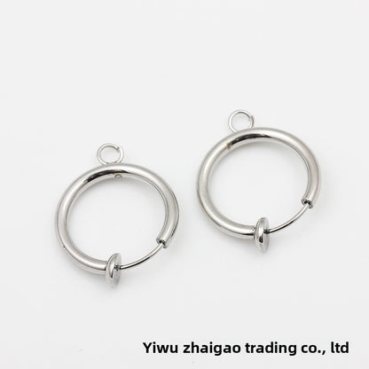 Round Love Charms Jewelry Accessories In Steel Color, Titanium Steel With PVD Coated Gold Plating Process