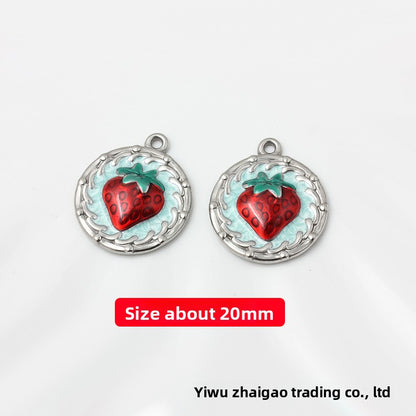 Sweet Style Jewelry Accessories Featuring Fruit Pattern In Golden Titanium Steel