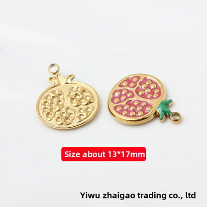 Sweet Style Jewelry Accessories Featuring Fruit Pattern In Golden Titanium Steel