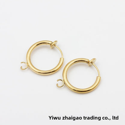 Round Love Charms Jewelry Accessories In Steel Color, Titanium Steel With PVD Coated Gold Plating Process
