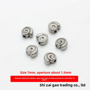 Titanium Steel Snail Bead, 1 Piece