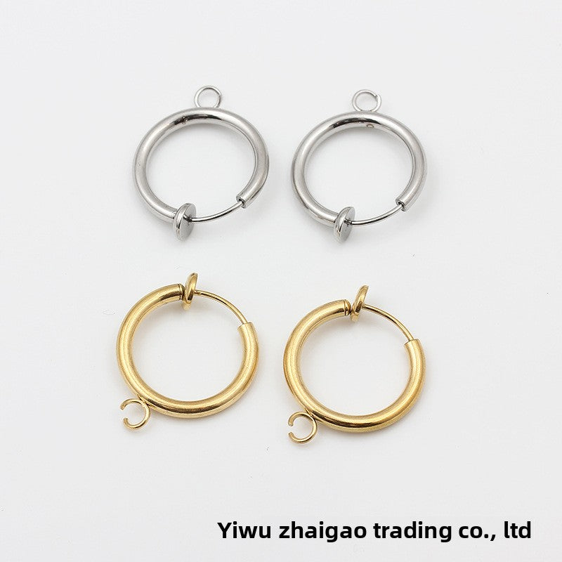 Round Love Charms Jewelry Accessories In Steel Color, Titanium Steel With PVD Coated Gold Plating Process