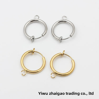 Round Love Charms Jewelry Accessories In Steel Color, Titanium Steel With PVD Coated Gold Plating Process