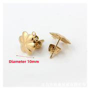 18K Gold Plated Titanium Steel Plum Blossom Earrings, 1 Piece