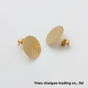 Titanium Steel Plated 18K Gold Stud Earrings, 1 Piece