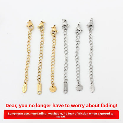 Original Design Round Extension Chain In Golden Titanium Steel With PVD Coated Finish, 1 Piece Jewelry Accessory