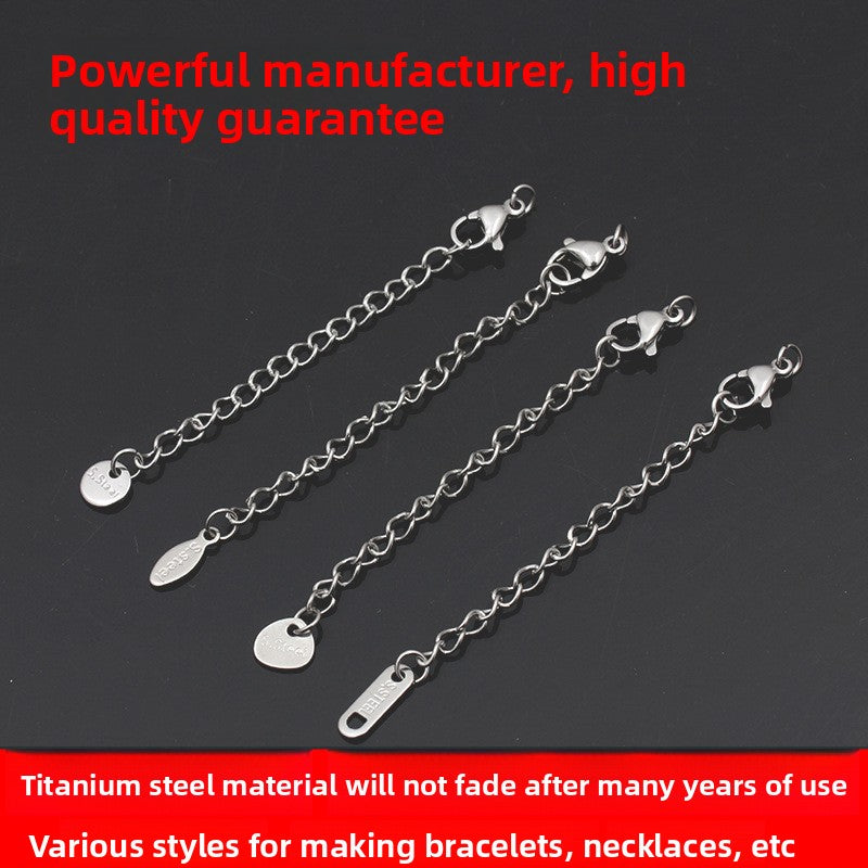 Original Design Round Extension Chain In Golden Titanium Steel With PVD Coated Finish, 1 Piece Jewelry Accessory