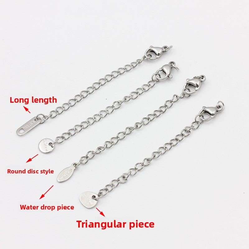 Original Design Round Extension Chain In Golden Titanium Steel With PVD Coated Finish, 1 Piece Jewelry Accessory