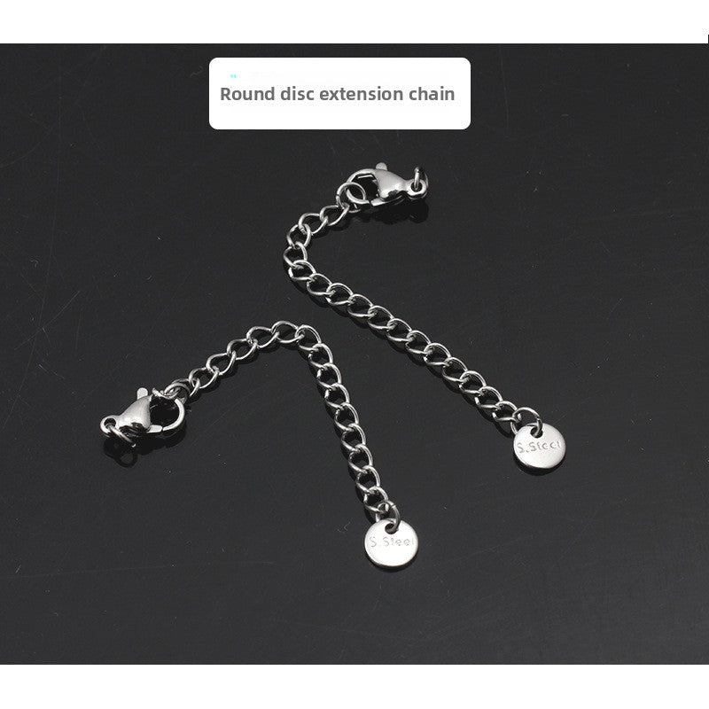 Original Design Round Extension Chain In Golden Titanium Steel With PVD Coated Finish, 1 Piece Jewelry Accessory