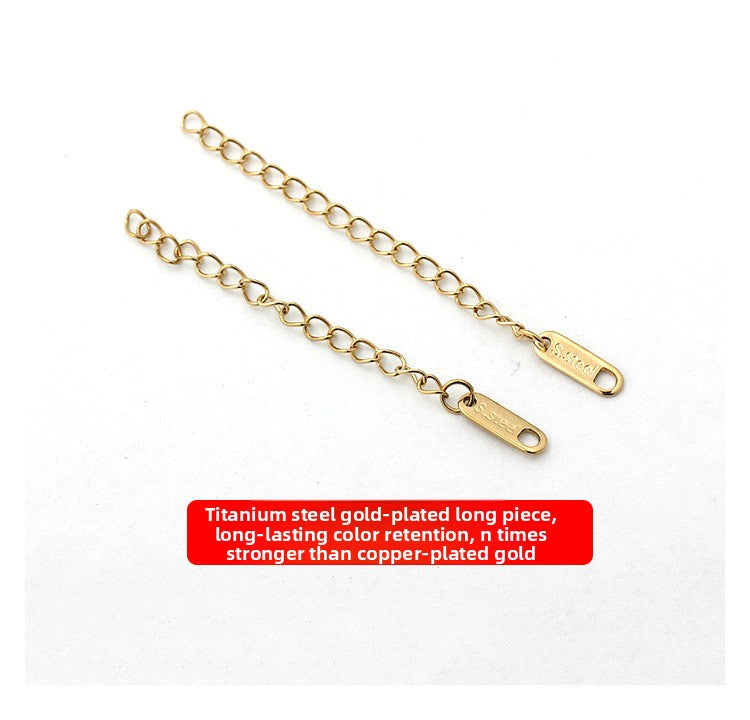Original Design Round Extension Chain In Golden Titanium Steel With PVD Coated Finish, 1 Piece Jewelry Accessory