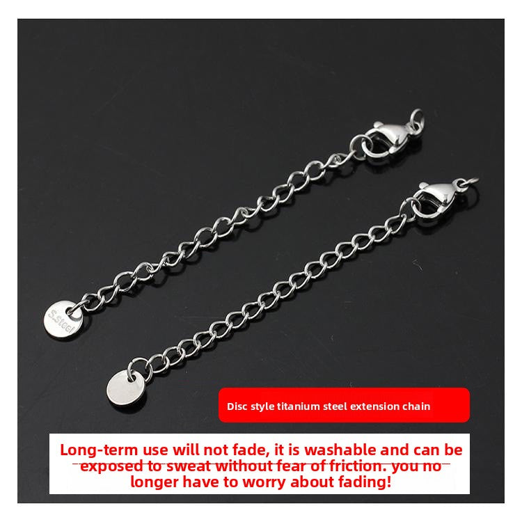 Original Design Round Extension Chain In Golden Titanium Steel With PVD Coated Finish, 1 Piece Jewelry Accessory