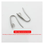 Titanium Steel Wide Edge Curved Ear Hook, 1 Piece