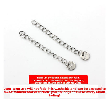 Original Design Round Extension Chain In Golden Titanium Steel With PVD Coated Finish, 1 Piece Jewelry Accessory